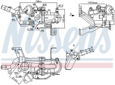 Радиатор, рециркуляция ОГ NISSENS 989273