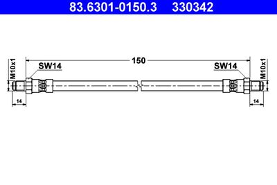 Bremžu šļūtene ATE 83.6301-0150.3
