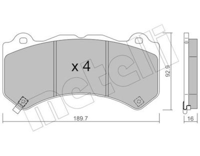 Bremžu uzliku kompl., Disku bremzes METELLI 22-1182-0