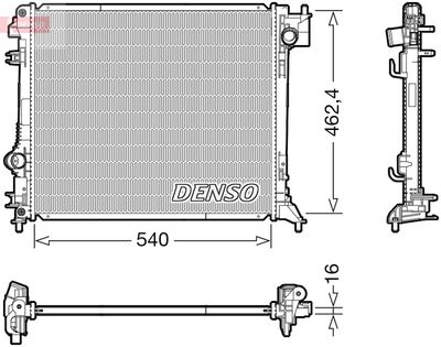 Радиатор, охлаждение двигателя DENSO DRM46063