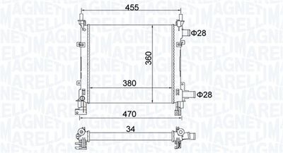 Радиатор, охлаждение двигателя MAGNETI MARELLI 350213161900