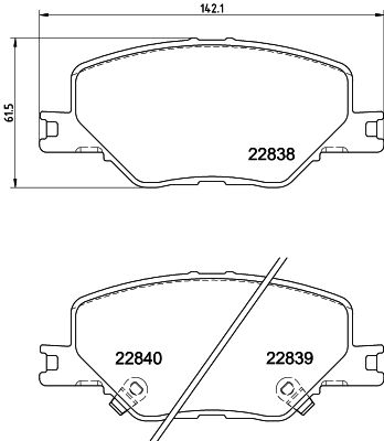 Bremžu uzliku kompl., Disku bremzes HELLA PAGID 8DB 355 039-061