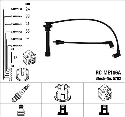 Augstsprieguma vadu komplekts NGK 5762
