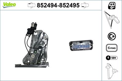 Stikla pacelšanas mehānisms VALEO 852494