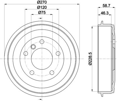 Bremžu trumulis HELLA PAGID 8DT 355 300-021