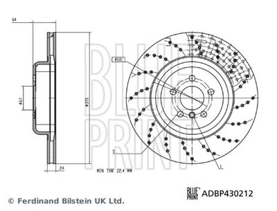 Тормозной диск BLUE PRINT ADBP430212