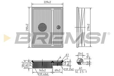 Воздушный фильтр BREMSI FA1368