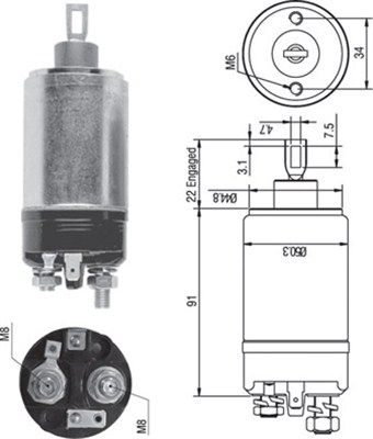 Ievilcējrelejs, Starteris MAGNETI MARELLI 940113050247
