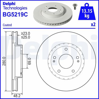Bremžu diski DELPHI BG5219C