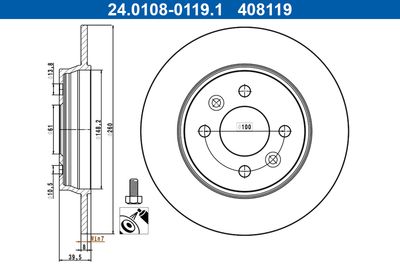 Тормозной диск ATE 24.0108-0119.1