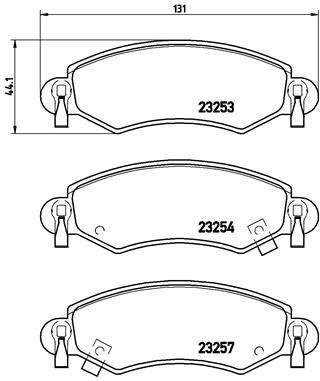 Bremžu uzliku kompl., Disku bremzes BREMBO P 59 035