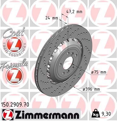 Bremžu diski ZIMMERMANN 150.2909.70