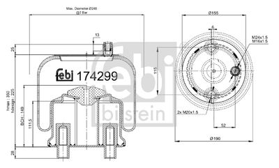 Pneimoatsperes spilvens, Pneimopiekare FEBI BILSTEIN 174299