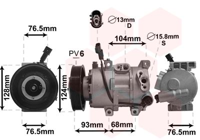 Компрессор, кондиционер VAN WEZEL 8300K242