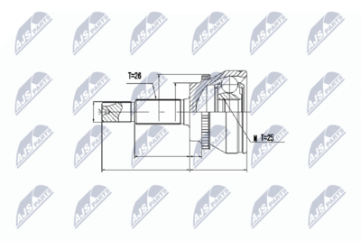 Šarnīru komplekts, Piedziņas vārpsta NTY NPZ-TY-067