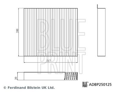 Filtrs, Salona telpas gaiss BLUE PRINT ADBP250125