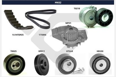 Ķīļrievu siksnu komplekts HUTCHINSON MK02