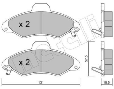Bremžu uzliku kompl., Disku bremzes METELLI 22-0071-1
