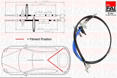 Тросик, cтояночный тормоз FAI AutoParts FBC0052