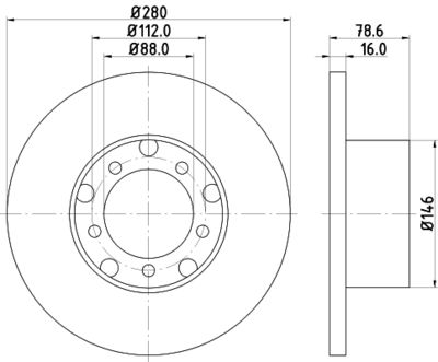 Bremžu diski HELLA PAGID 8DD 355 100-201