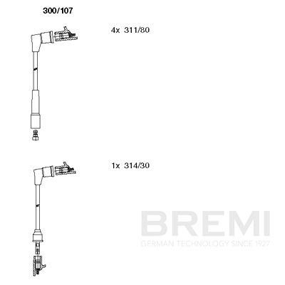 Augstsprieguma vadu komplekts BREMI 300/107