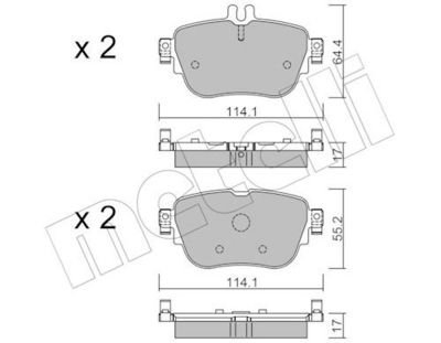 Bremžu uzliku kompl., Disku bremzes METELLI 22-1136-0