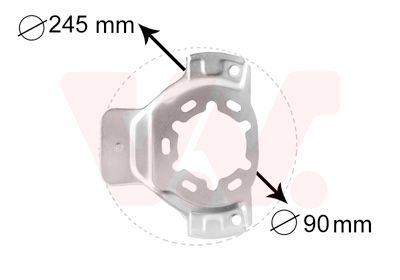 VAN WEZEL 3742371 Dubļu sargs, Bremžu