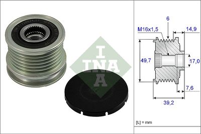 Механизм свободного хода генератора Schaeffler INA 535 0015 10