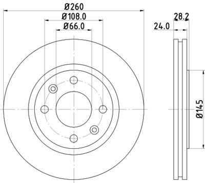 Bremžu diski HELLA PAGID 8DD 355 105-031