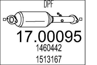 Nosēdumu-/Daļiņu filtrs, Izplūdes gāzu sistēma MTS 17.00095