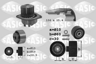 Ūdenssūknis + Zobsiksnas komplekts SASIC 3900017