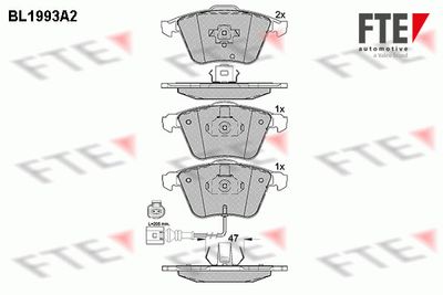Комплект тормозных колодок, дисковый тормоз FTE 9010581