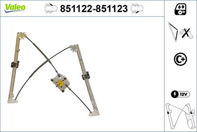 Stikla pacelšanas mehānisms VALEO 851122