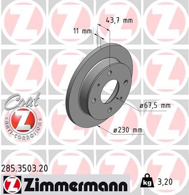 Тормозной диск ZIMMERMANN 285.3503.20