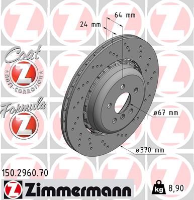 Bremžu diski ZIMMERMANN 150.2960.70