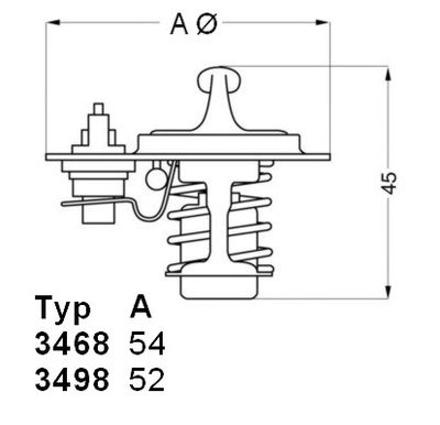 Termostats, Dzesēšanas šķidrums BorgWarner (Wahler) 3498.88D