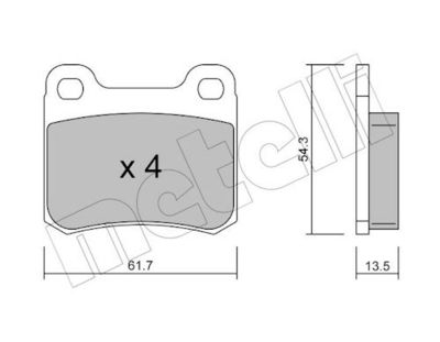 Комплект тормозных колодок, дисковый тормоз METELLI 22-0092-0