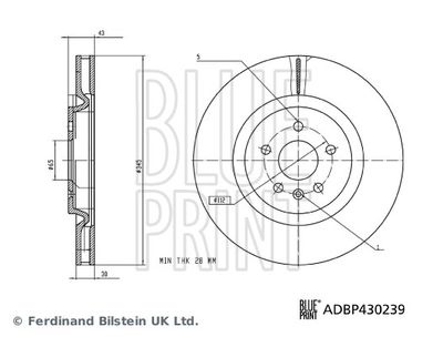Тормозной диск BLUE PRINT ADBP430239