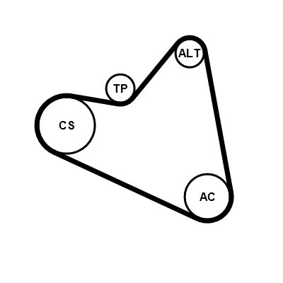 Ķīļrievu siksnu komplekts CONTINENTAL CTAM 6PK1090ELASTK1