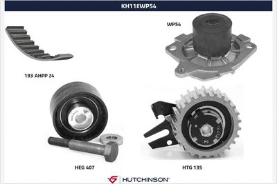 Ūdenssūknis + Zobsiksnas komplekts HUTCHINSON KH 118WP54