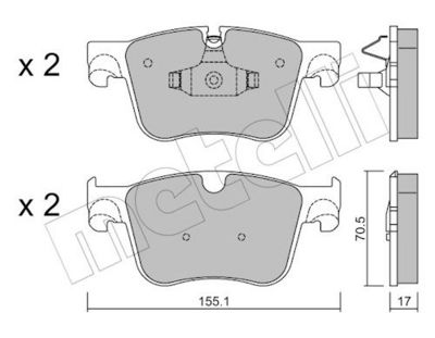Bremžu uzliku kompl., Disku bremzes METELLI 22-0985-0
