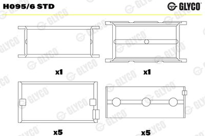 Подшипник коленвала GLYCO H095/6 STD