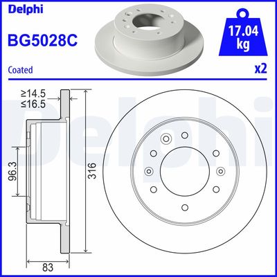 Тормозной диск DELPHI BG5028C