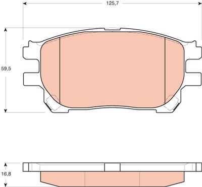 Комплект тормозных колодок, дисковый тормоз TRW GDB3414