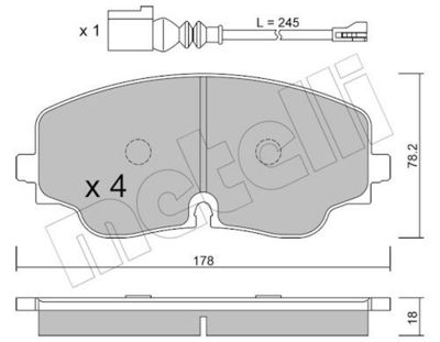 Bremžu uzliku kompl., Disku bremzes METELLI 22-1316-0