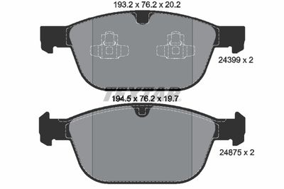 Комплект тормозных колодок, дисковый тормоз TEXTAR 2439901