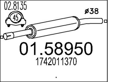 Средний глушитель выхлопных газов MTS 01.58950