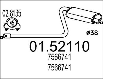 Средний глушитель выхлопных газов MTS 01.52110
