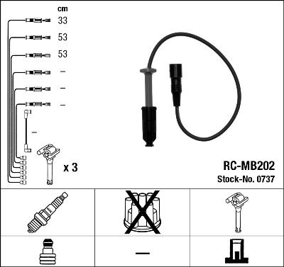 Augstsprieguma vadu komplekts NGK 0737