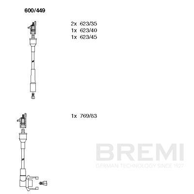 Комплект проводов зажигания BREMI 600/449
